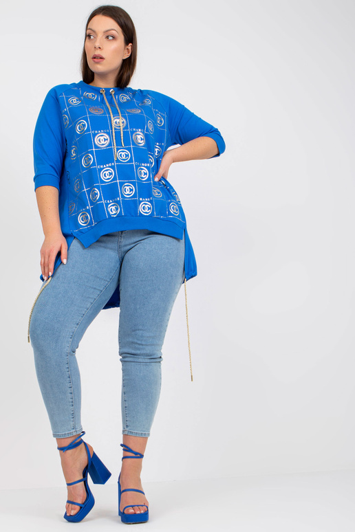 Tmavě modrá volná halenka větší...