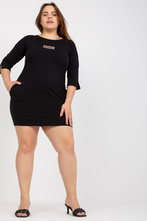 Černé mini mikinové šaty plus...