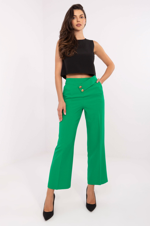 Zelené elegantní látkové kalhoty s...
