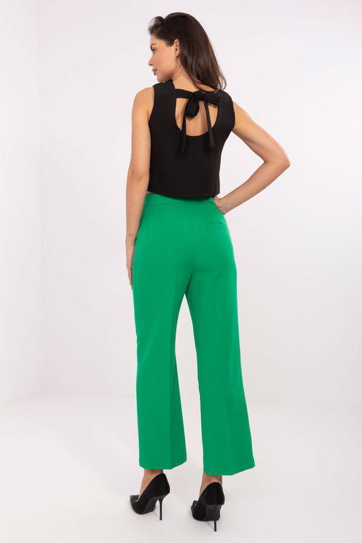 Zelené elegantní látkové kalhoty s...