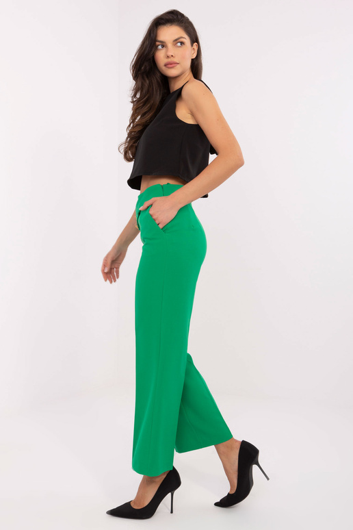 Zelené elegantní látkové kalhoty s...