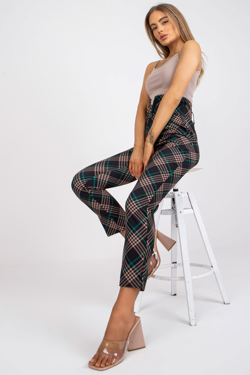 Elegantní černé a zelené kostkované...