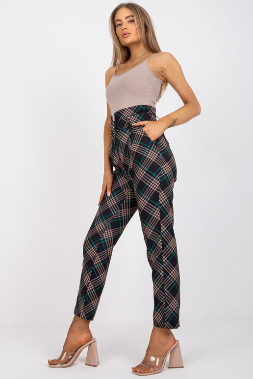 Elegantní černé a zelené kostkované...