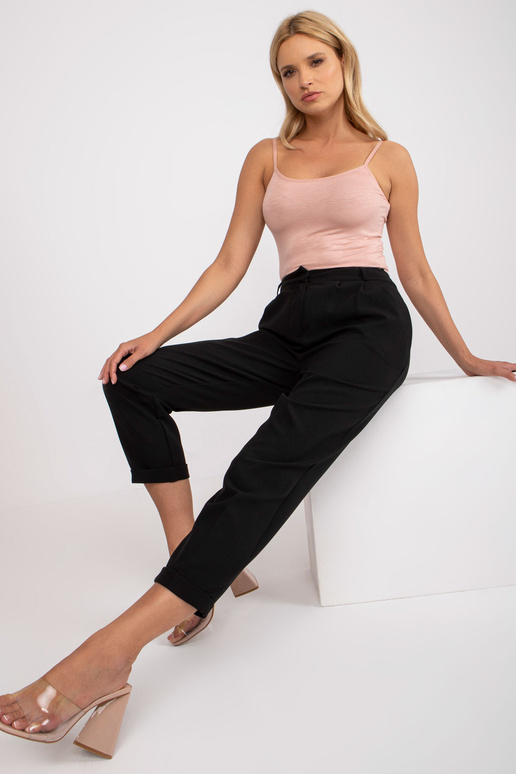 Černé oblekové kalhoty s rovnými...