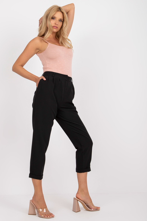 Černé oblekové kalhoty s rovnými...