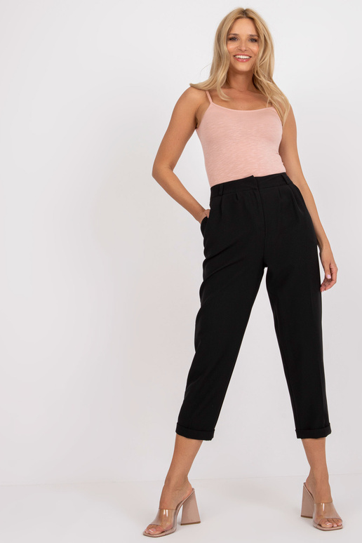 Černé oblekové kalhoty s rovnými...