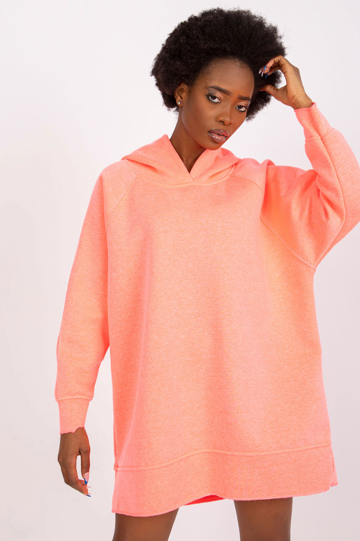 Fluo růžová mikina basic s kapucí...