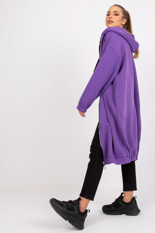 Tmavě fialová dlouhá mikina basic...