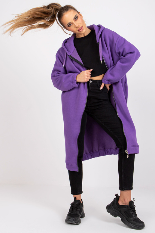 Tmavě fialová dlouhá mikina basic...