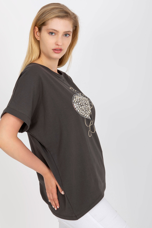 Bavlněné khaki tričko větší velikosti...