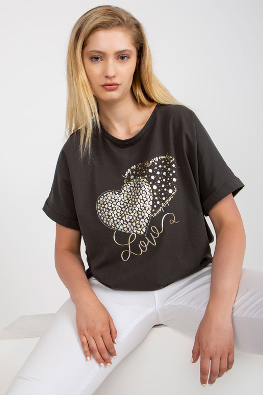 Bavlněné khaki tričko větší velikosti...