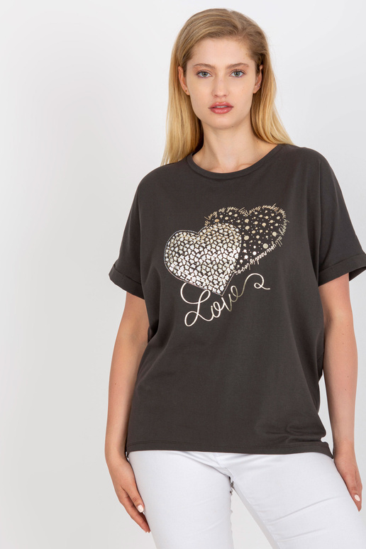 Bavlněné khaki tričko větší velikosti...