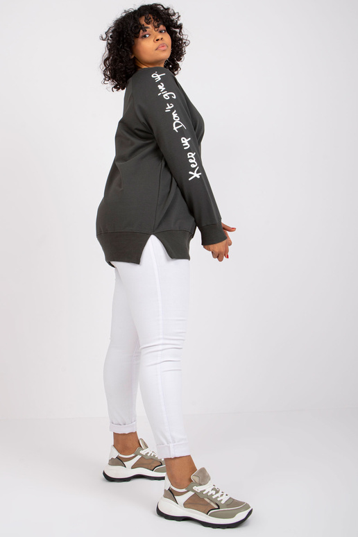 Khaki bavlněná mikinová tunika větší...