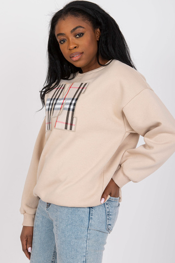 Béžová mikina bez kapuce s...