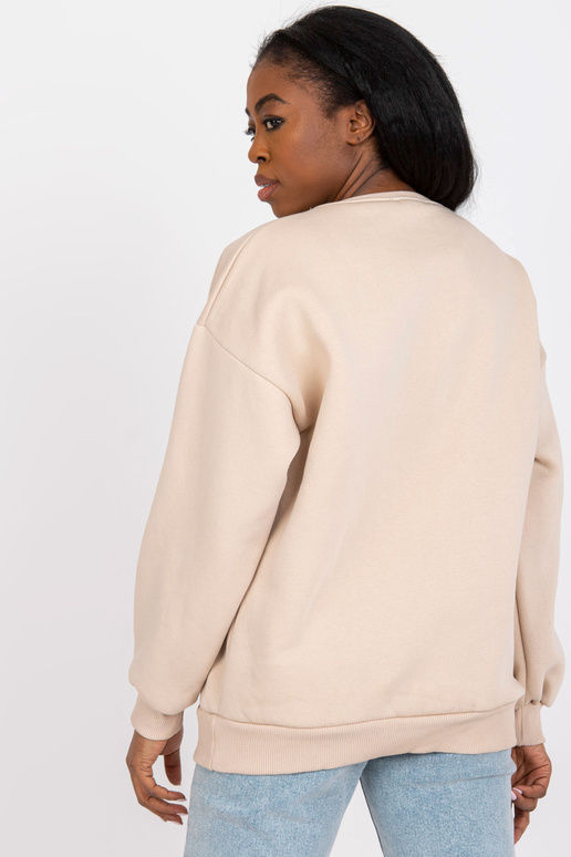 Béžová mikina bez kapuce s potiskem...