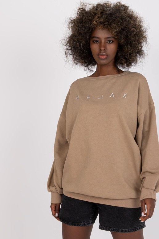 Tmavě béžová oversize mikina bez...