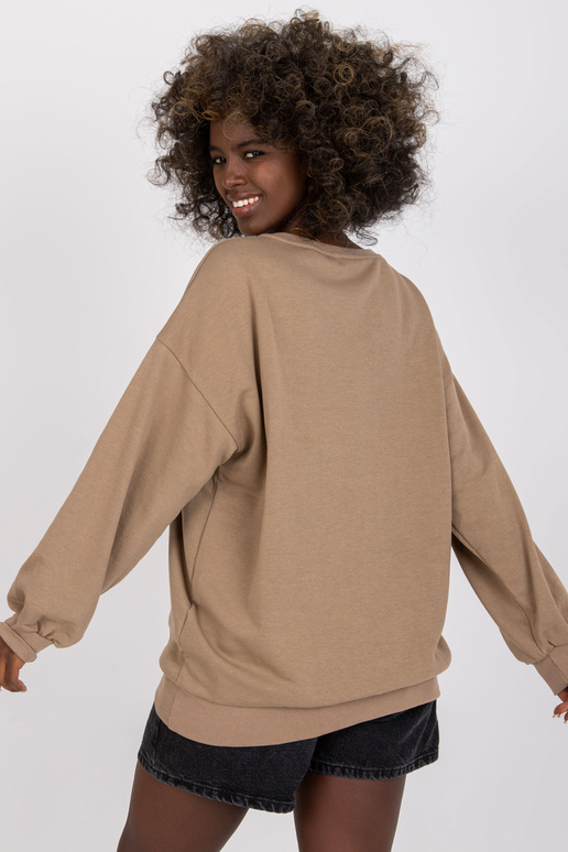 Tmavě béžová oversize mikina bez...