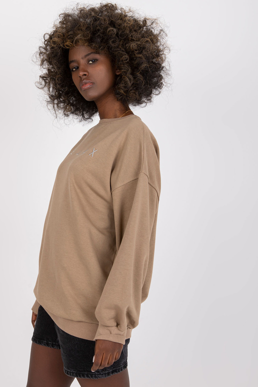 Tmavě béžová oversize mikina bez...