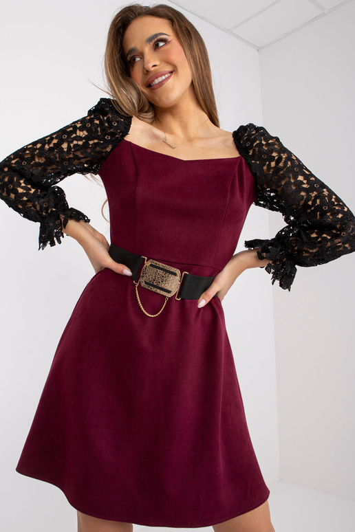 Vínové minišaty na ramínka Marbella