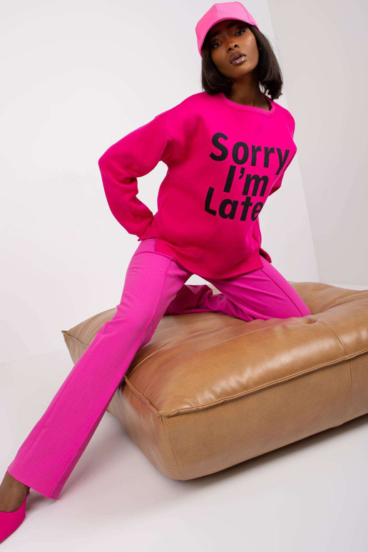 Fuchsiová mikina s potiskem Francisco