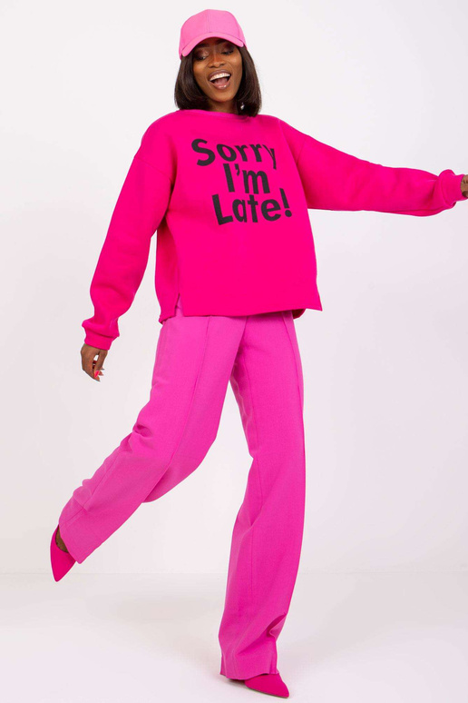 Fuchsiová mikina s potiskem Francisco