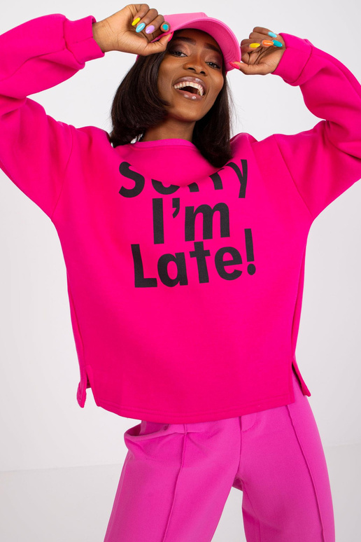 Fuchsiová mikina s potiskem Francisco