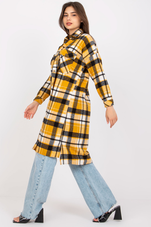 Žlutá a černá dlouhá volná košile Orina