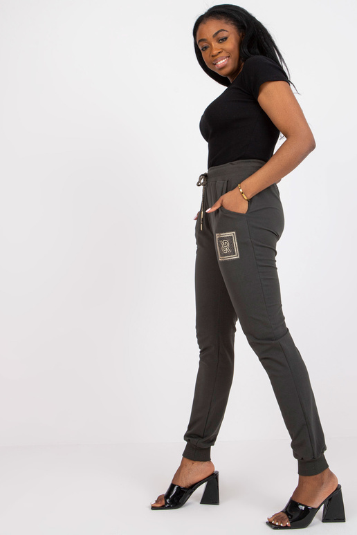 Khaki bavlněné tepláky