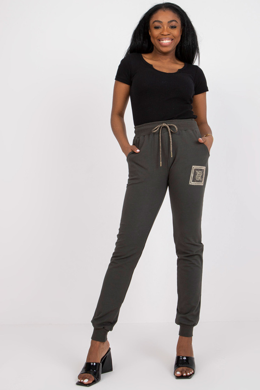 Khaki bavlněné tepláky