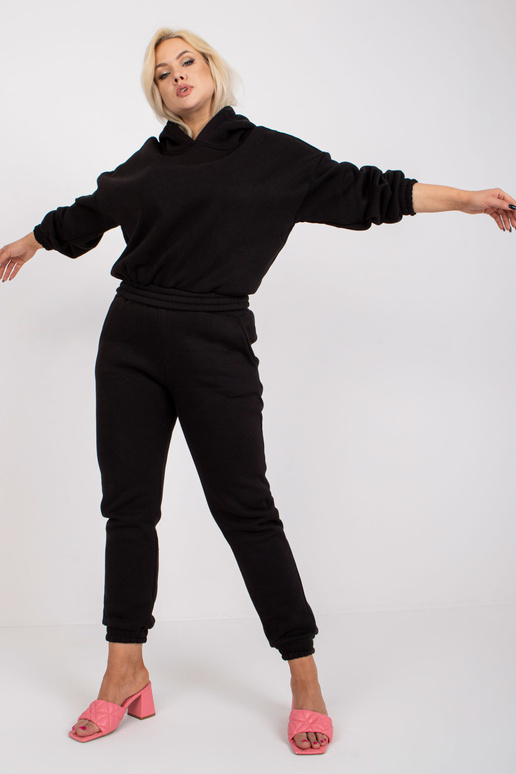 Černá mikina plus velikosti s kapucí