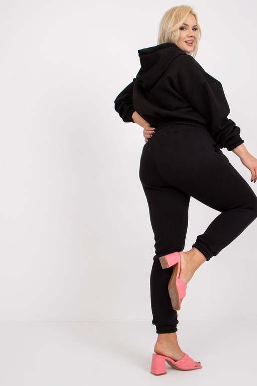 Černá mikina plus velikosti s kapucí