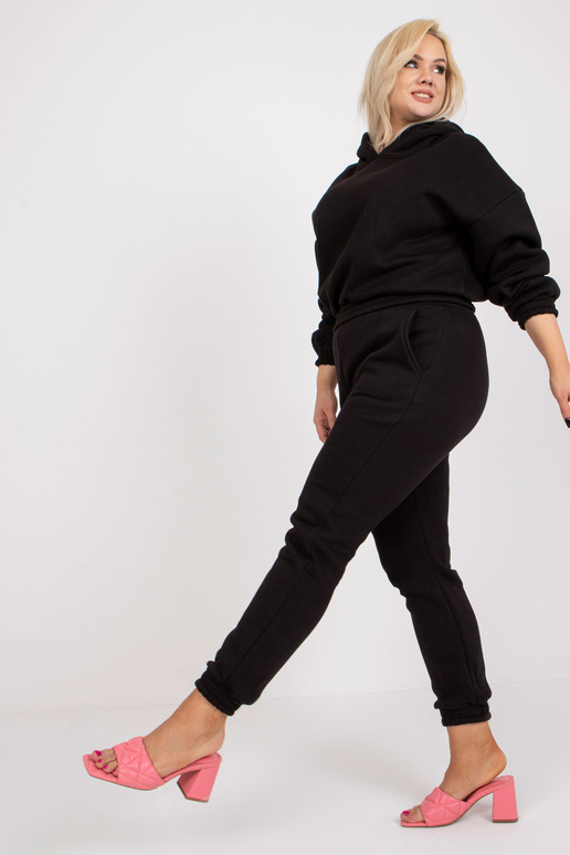 Černá mikina plus velikosti s kapucí