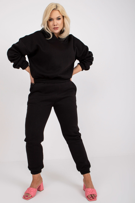 Černá mikina plus velikosti s kapucí