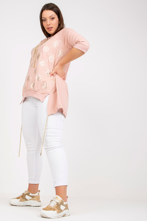 Dirty Pink Loose Plus Size Bavlněná...