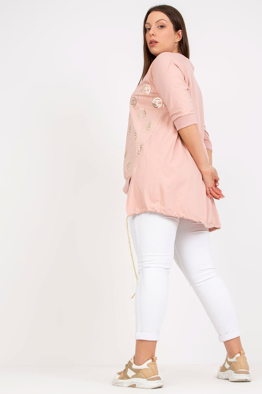 Dirty Pink Loose Plus Size Bavlněná...