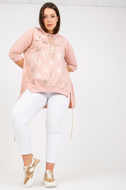 Dirty Pink Loose Plus Size Bavlněná...