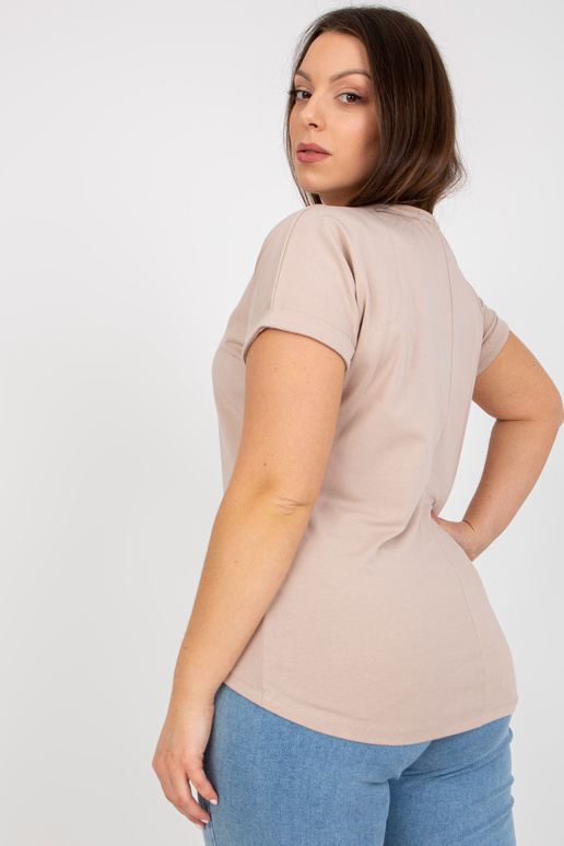 Béžové tričko větší velikosti se...