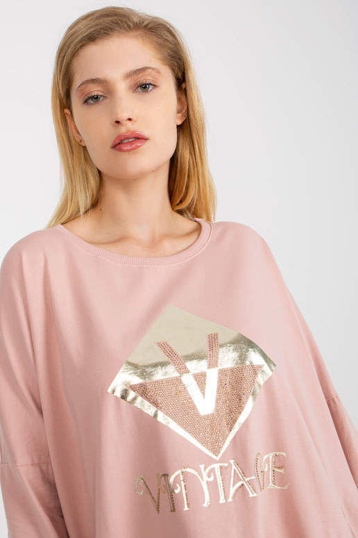 Špinavě růžová nadměrná dlouhá...