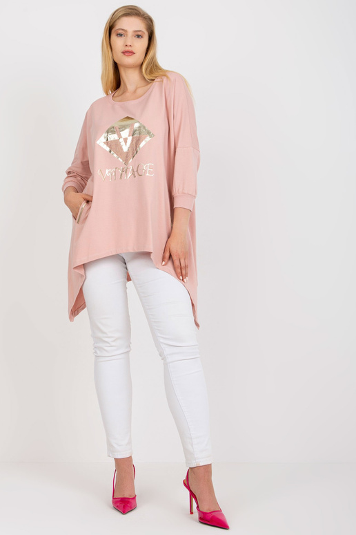 Špinavě růžová nadměrná dlouhá...