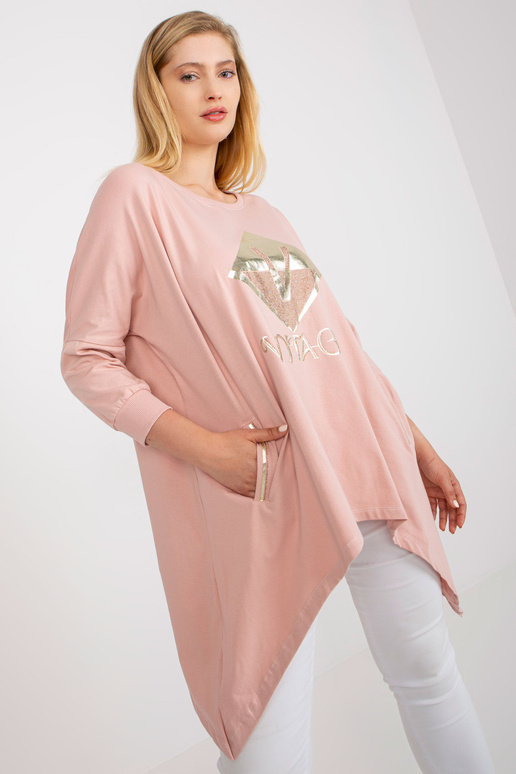 Špinavě růžová nadměrná dlouhá...