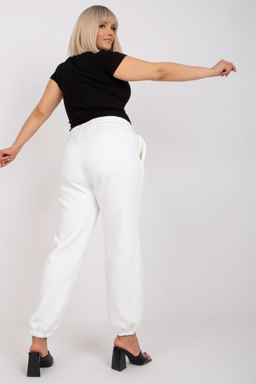 Bavlněné tepláky Banni White Plus Size