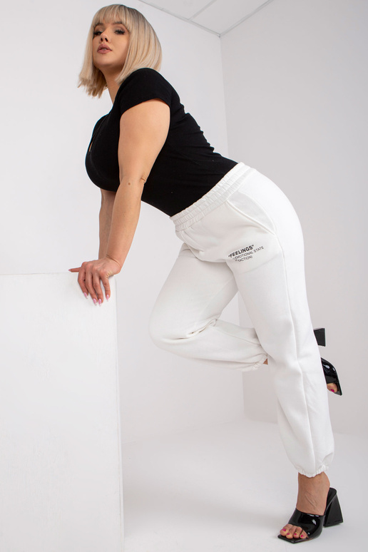 Bavlněné tepláky Banni White Plus Size