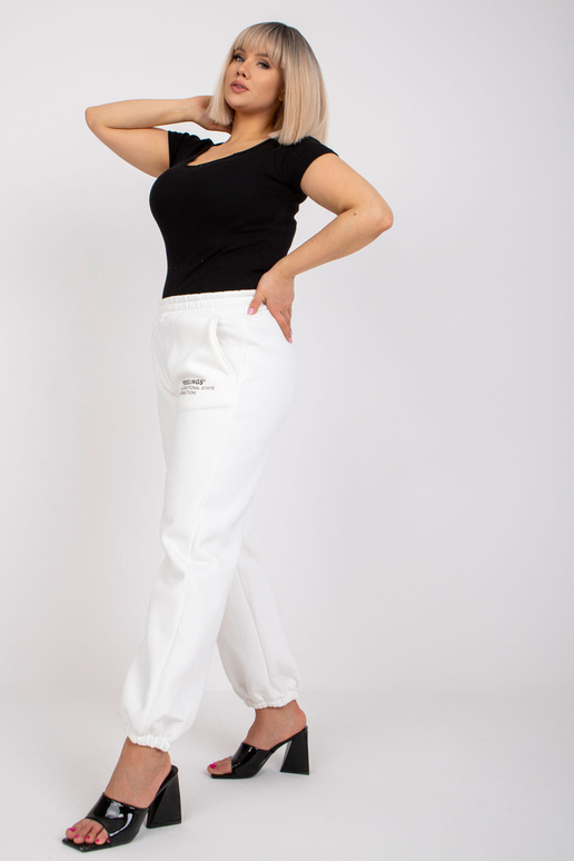 Bavlněné tepláky Banni White Plus Size