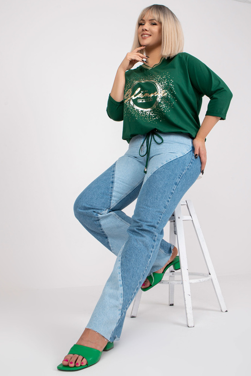 Tmavě zelená halenka větší velikosti...