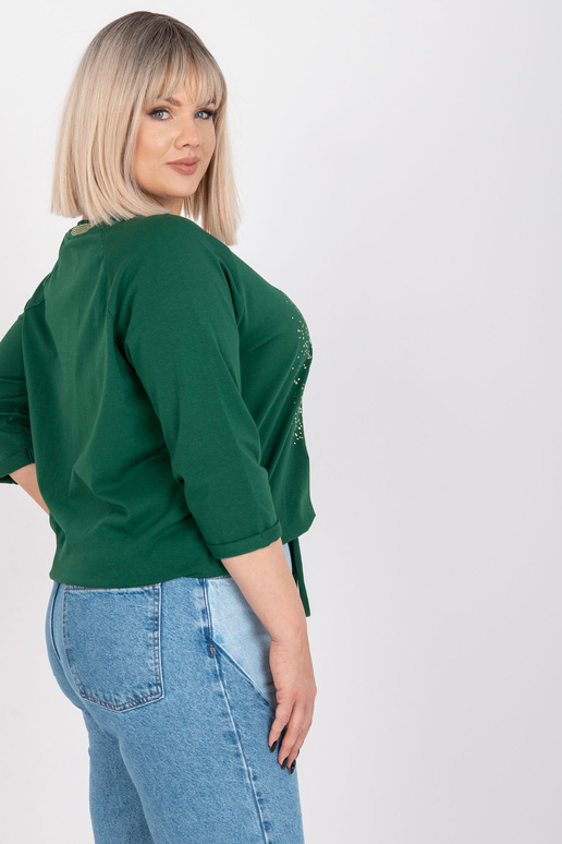 Tmavě zelená halenka větší velikosti...