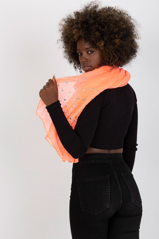 Korálový vzdušný viskózový šátek s...