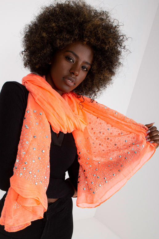 Korálový vzdušný viskózový šátek s...