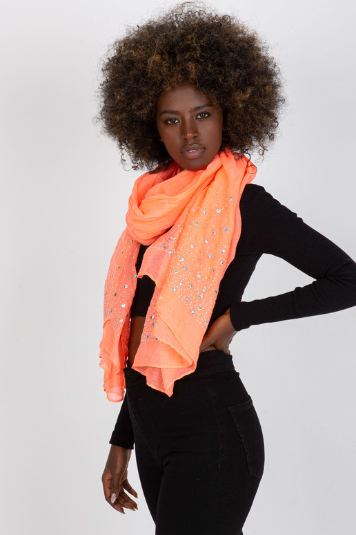 Korálový vzdušný viskózový šátek s...