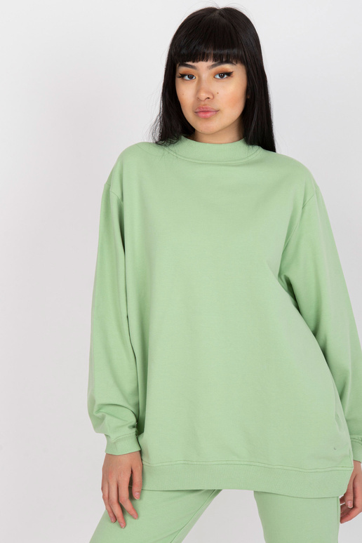 Pistáciová mikina oversize z bavlny