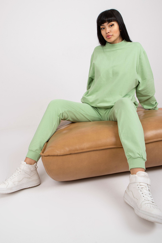Pistáciová mikina oversize z bavlny